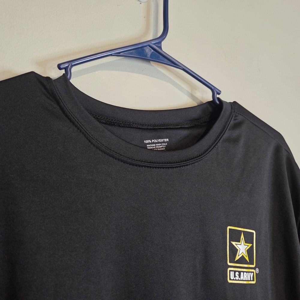 US Army Military Training TShirt Mens Medium Black Graphic Performance Polyester